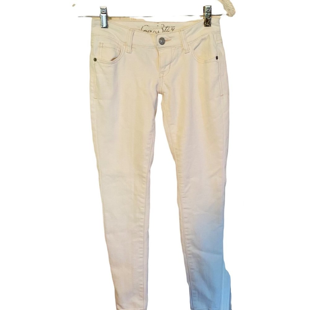Rock Star white low rise skinny jenas size 28